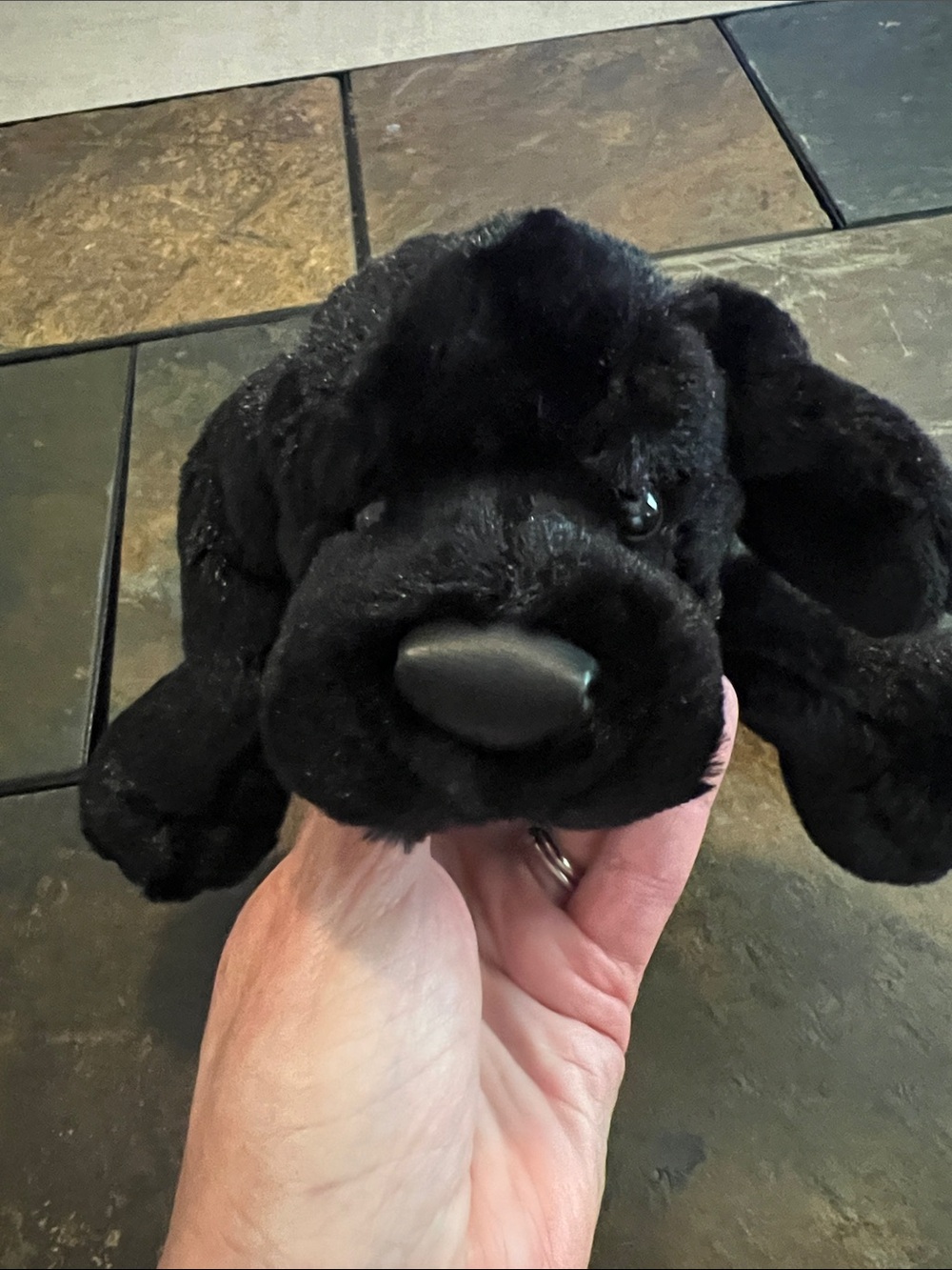 GANZ Black Plush Dog Stuffed Animal- EUC *like new*